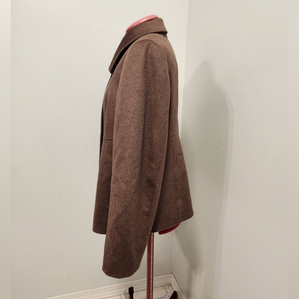 Escada Angora/wool/camel Blend Pea Coat - Picture 5 of 7